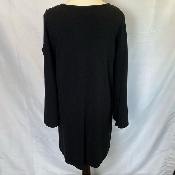 Milly Women's Black Small Stretch Knit Mini Dress 3-Tie Long Sleeves Evening - Picture 6 of 10